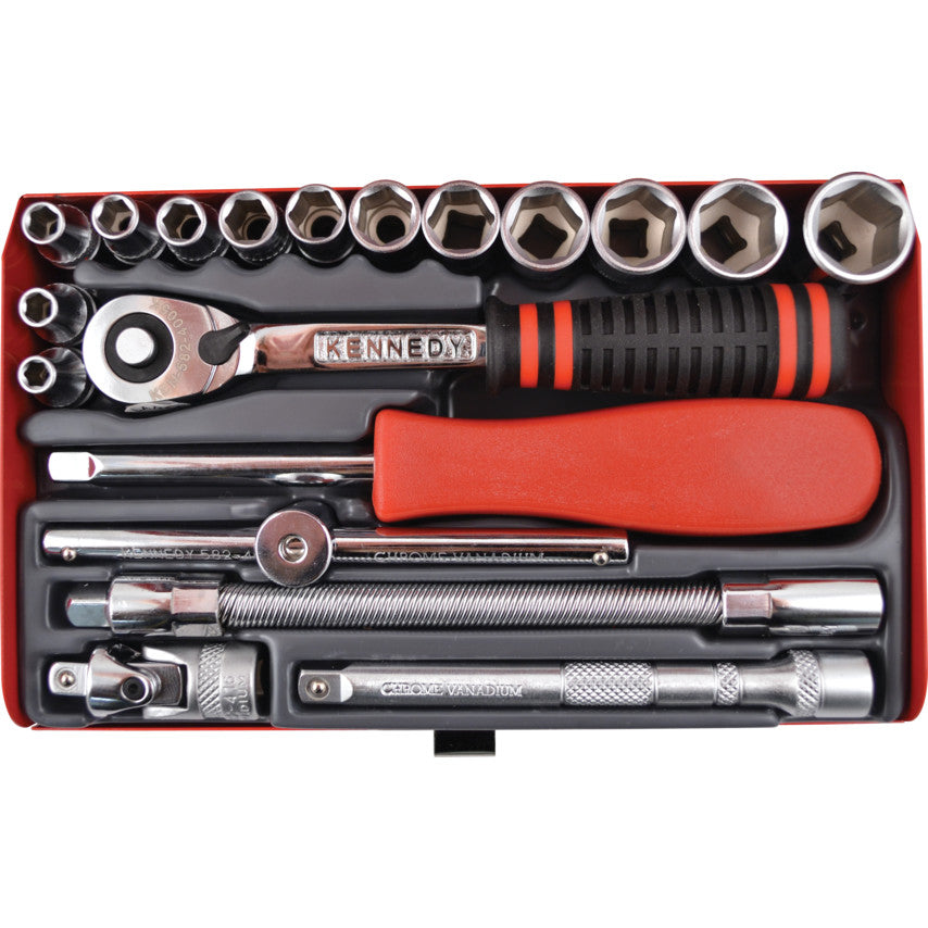 MINI MM SOCKET SET 1/4" SQ DR19-PCE