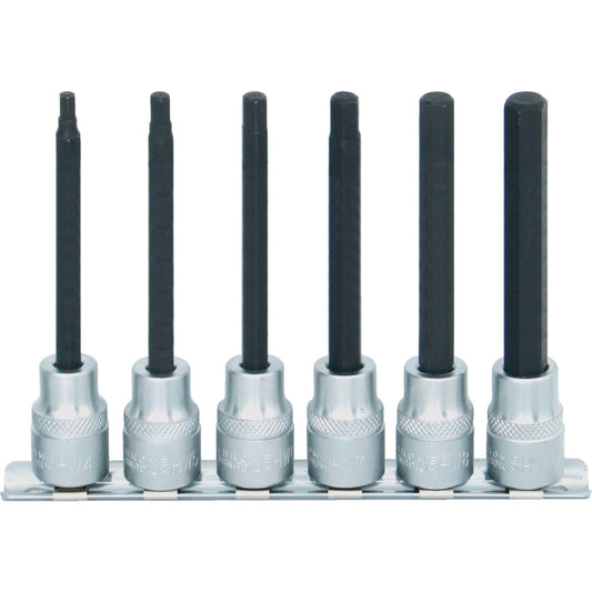 4-10mmx100mm O/A HEXAGONSCREWDRIVER BIT SET 6PC