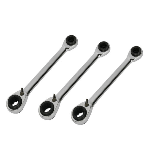 4-IN-1 RATCHET RING REVERSIBLESPANNER SET 3PC