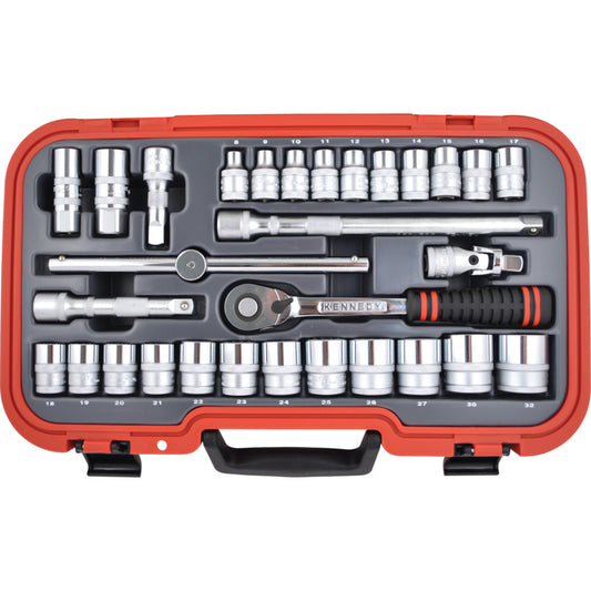 METRIC SOCKET SET 30PC 1/2" SQ DR