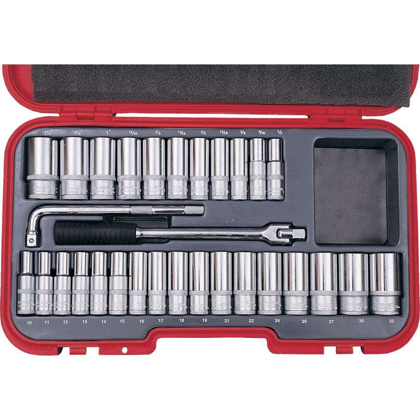 MET/AF DEEP SOCKET SET 30PC 1/2"SQ DR