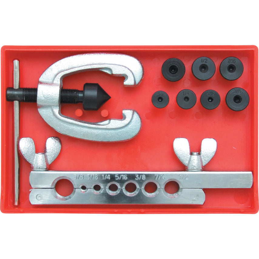 DOUBLE FLARING TOOL SET 3/16-5/8" 9-PCE