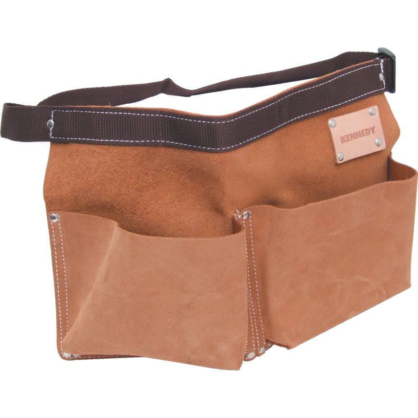 SUEDE LEATHER 2-POCKET 1-LOOP NAIL POUCH