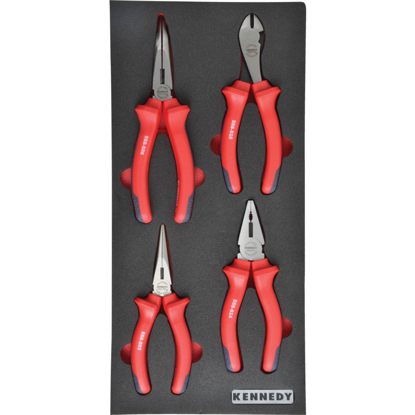 4PCS VDE PLIER SET WITH FOAM M1832