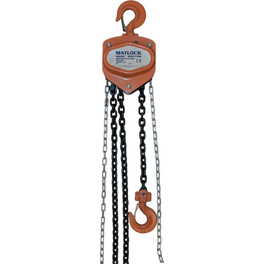 5.0 TON 3MTR HAND CHAIN HOIST C/WOVERLOAD BRAKE