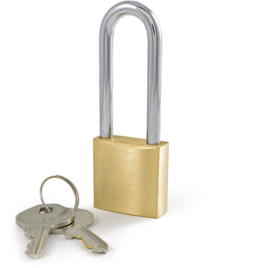 30mm STD BRASS PADLOCK LONG HDNSKLE