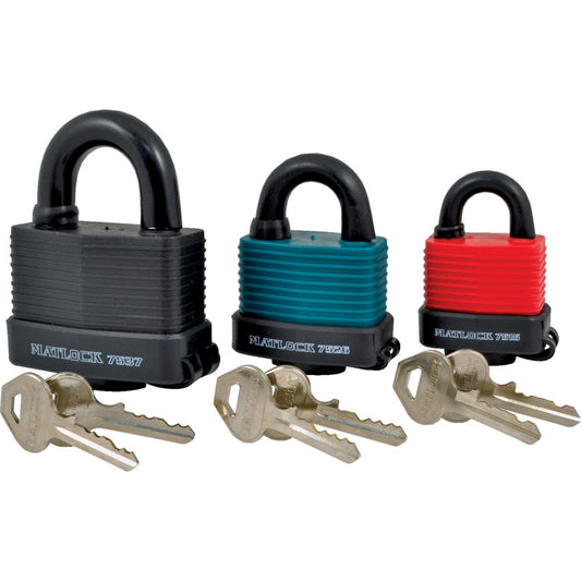 45mm PU COAT LAM. STEELPADLOCK-RED