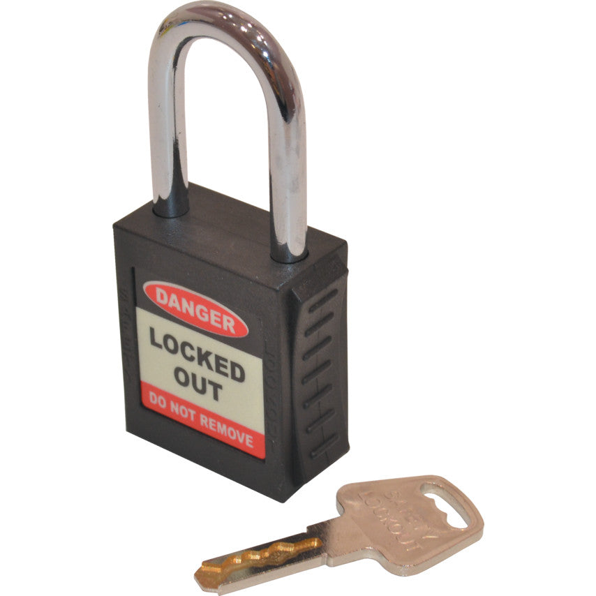 SAFETY PADLOCK KEYED DIFFERENTLYBLACK