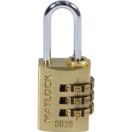 20mm BRASS COMBINATION PADLOCK 3DIALS