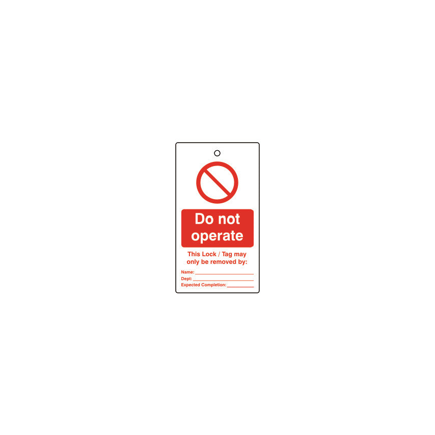 LOCKOUT TAGS - DO NOT OPERATE -SINGLE SIDED PK10