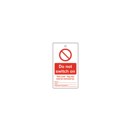 LOCKOUT TAGS - DO NOT SWITCH ON -S/SIDED PK10