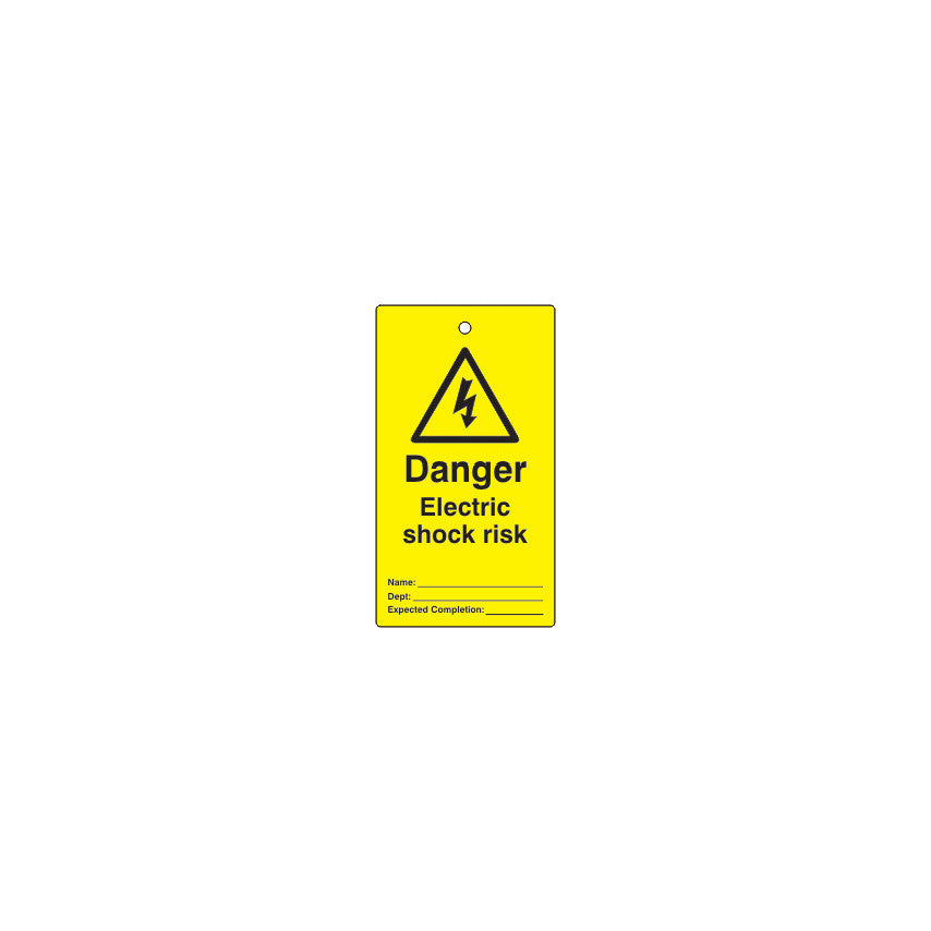 LOCKOUT TAGS - DANGER ELECTRICSHOCK RISK-S/S PK10