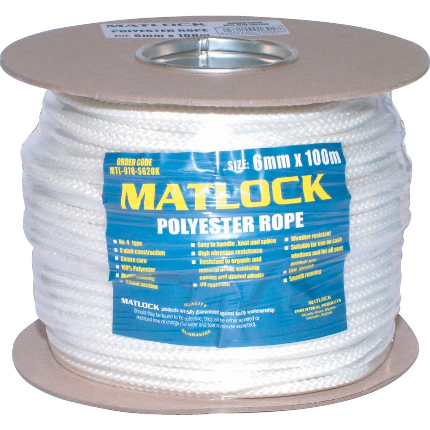 No.4 6 มิล 8PLT POLYESTER WHITESASH CORD 100M REEL