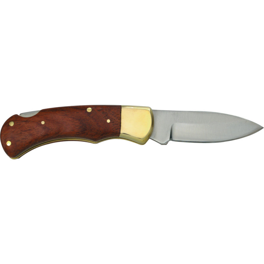 3" BLADE LOCKING KNIFE WOODEN HANDLE