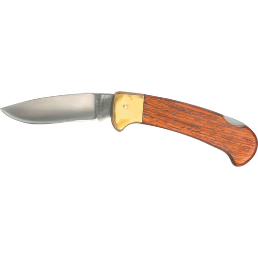 4" BLADE LOCKING KNIFE WOODEN HANDLE