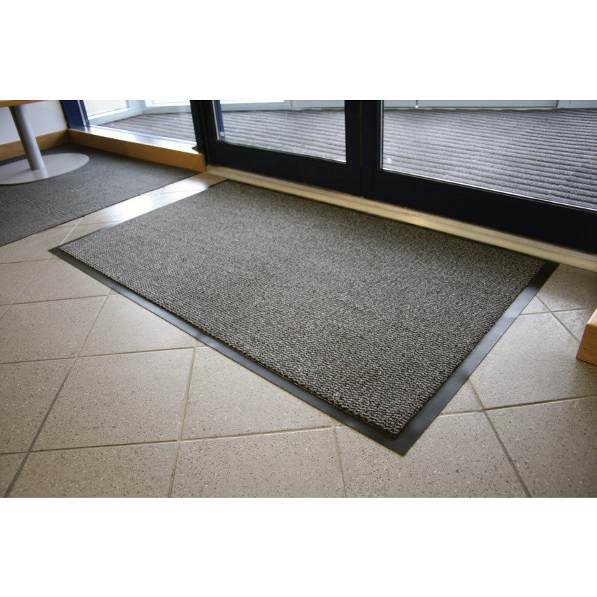 0.6Mx0.9M BLACK/STEEL ENTRANCEMAT