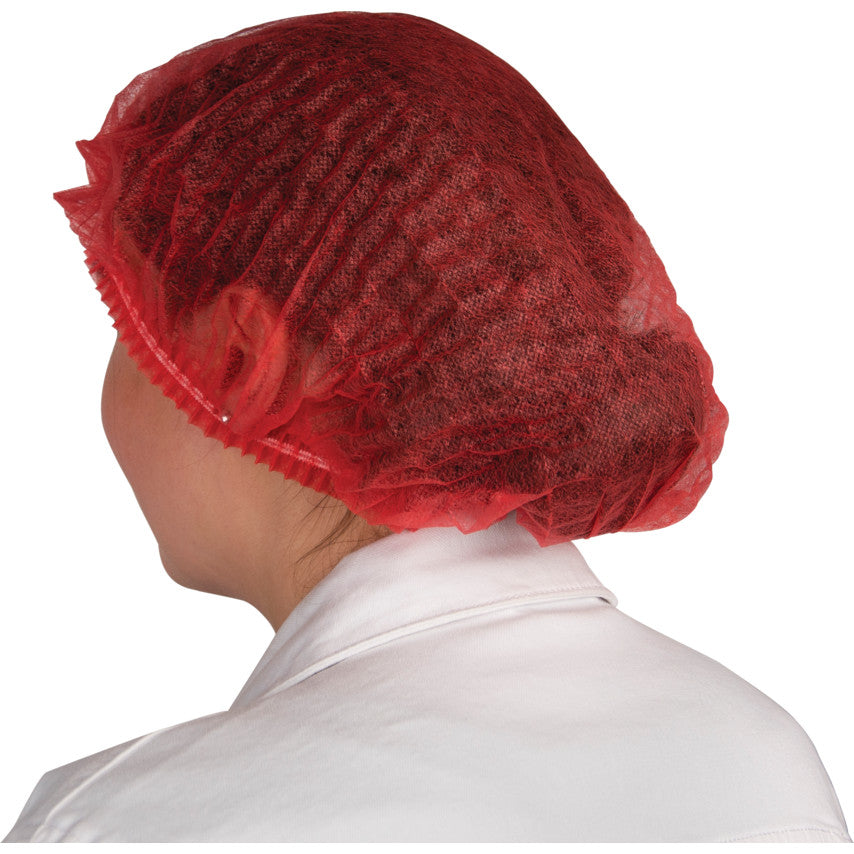 DISPOSABLE MOB CAP RED 21" DBLELASTIC (PK-100)