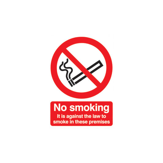 NO SMOKING IT IS AGAINSTTHE LAW 297x210mm RIGID