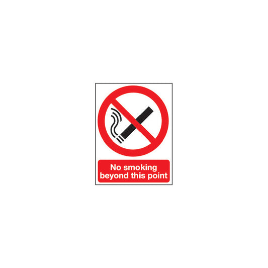 NO SMOKING BEYOND THIS POINT 210x148mm RIGID