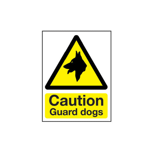 CAUTION GUARD DOGS 400x300mm S/ADH