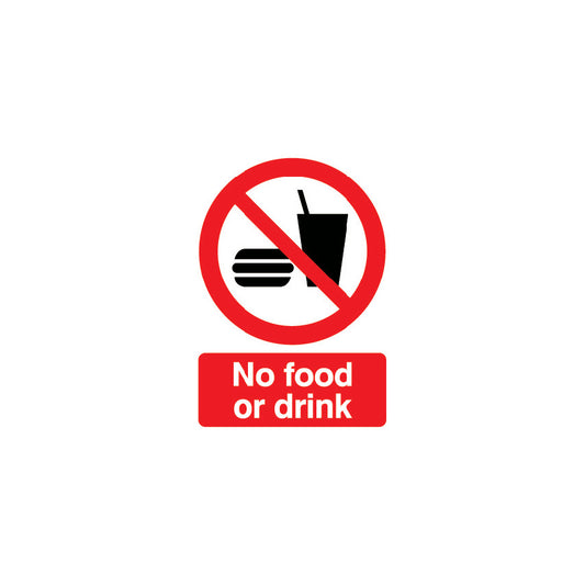 NO FOOD OR DRINK 297x210mm RIGID