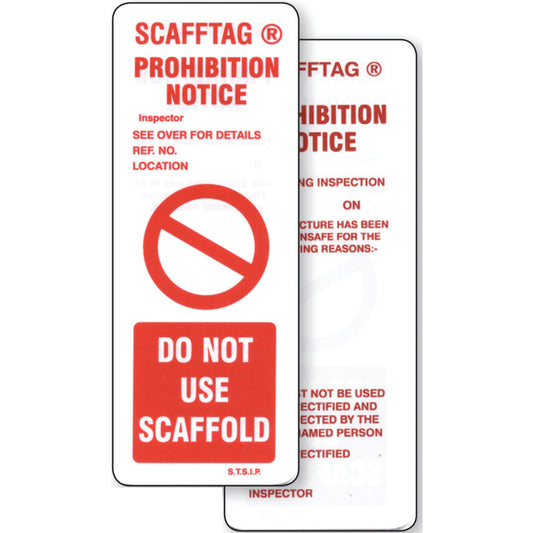SCF02A SCAFFTAG - PROHIBITION INSERT (PK-10)