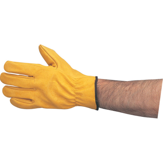 YELLOW COWHIDE LINED DRIVERSGLOVES SIZE 10