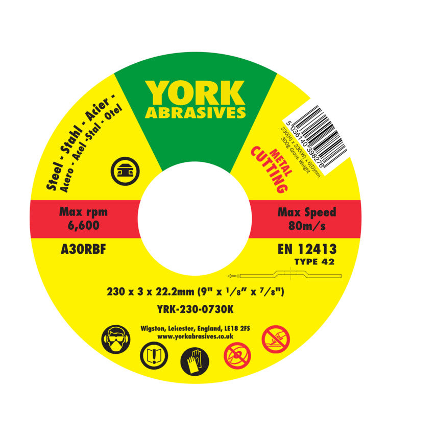 230x3x22.23 A3ORBF CUTTING DISC, T42